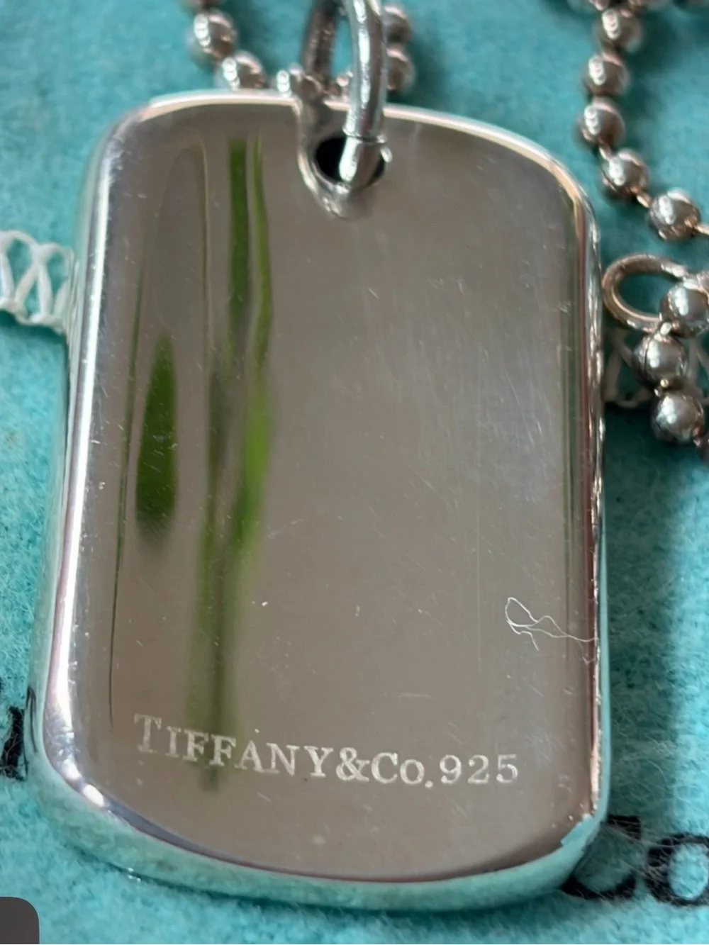 Tiffany & Co. Sterling Dog Tag Vintage Necklace